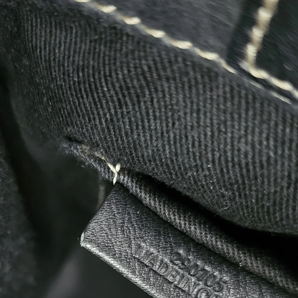 Authentic LOEWE Black Leather Stitched Anagram Logo Shopper Tote Bag (Pristine) - Picture 15 of 15